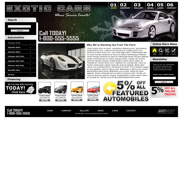 Race Host HTML Website